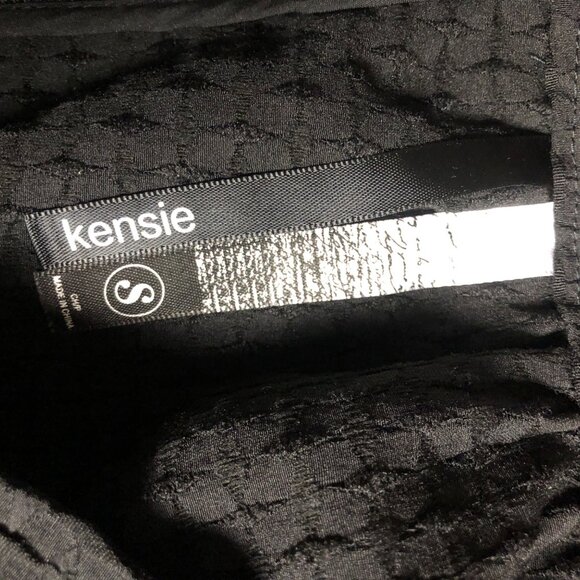 Kensie Skirt Womens Size Small Black Textured Zippered A-Line Office Evening - Picture 5 of 6